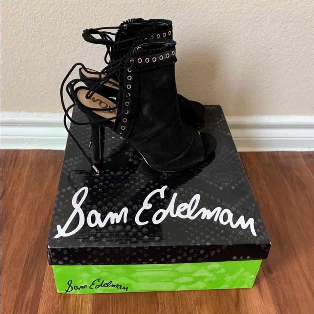 Sam Edelman Artie Black Suede Booties